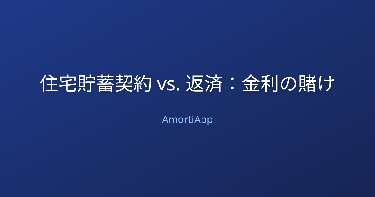 住宅貯蓄契約 vs. 返済：金利の賭け